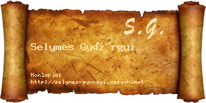 Selymes Györgyi névjegykártya